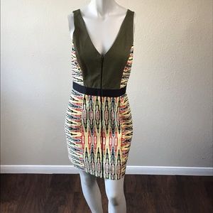 Bodycon Dress with Zipper Down the Front Size 6 by Rachel Roy